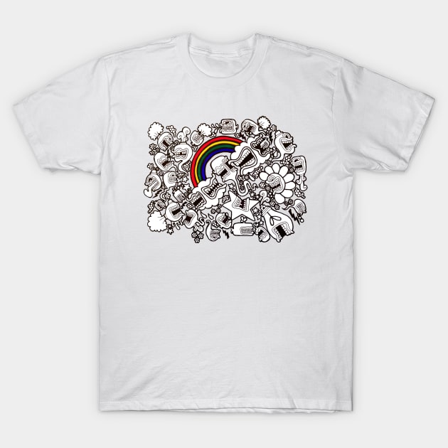 Rainbow Doodle T-Shirt by Gioco1